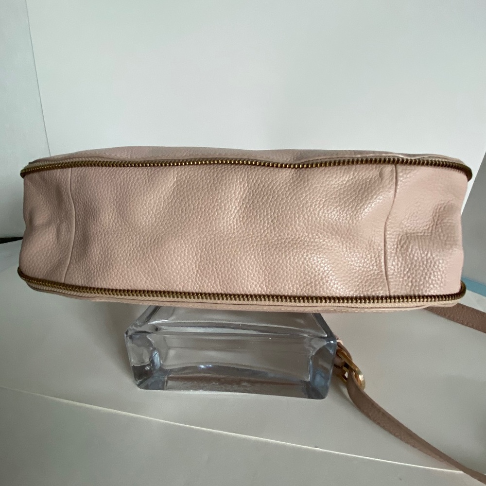 NORDSTROM Pebble Leather Double Entry CrossBody Bag Blush EUC - Picture 6 of 10